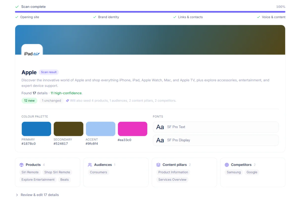 Brand Brain setup